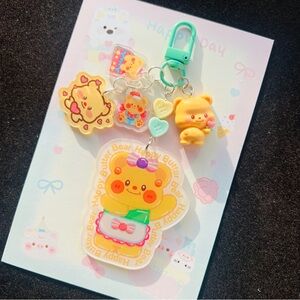 Butter Bear double sided acrylic keychain bagcharm phonecharm